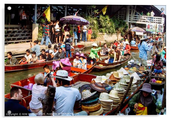 Floating Market Thailand Acrylic by RJW Images