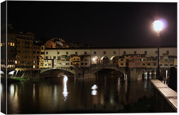 Ponte Vecchio by night Canvas Print by Kieran Brimson