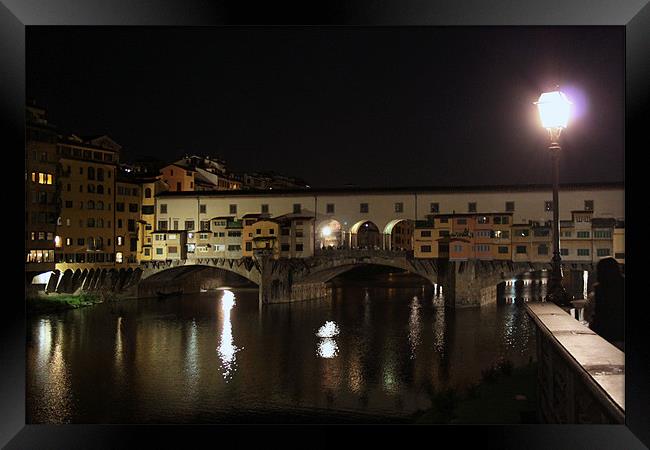 Ponte Vecchio by night Framed Print by Kieran Brimson