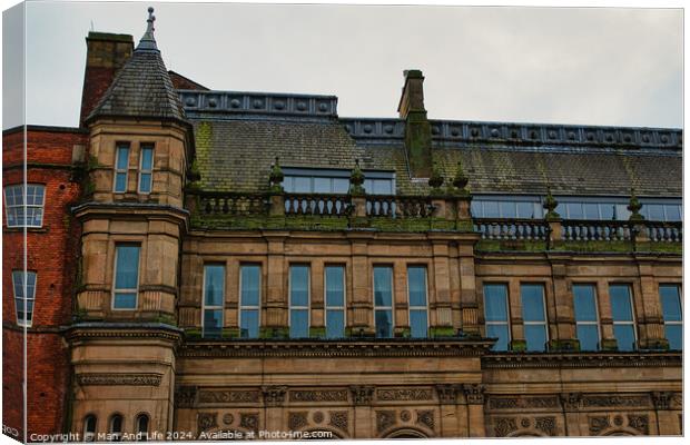 Victorian architecture with ornate details on a cloudy day in Leeds, UK. Canvas Print by Man And Life