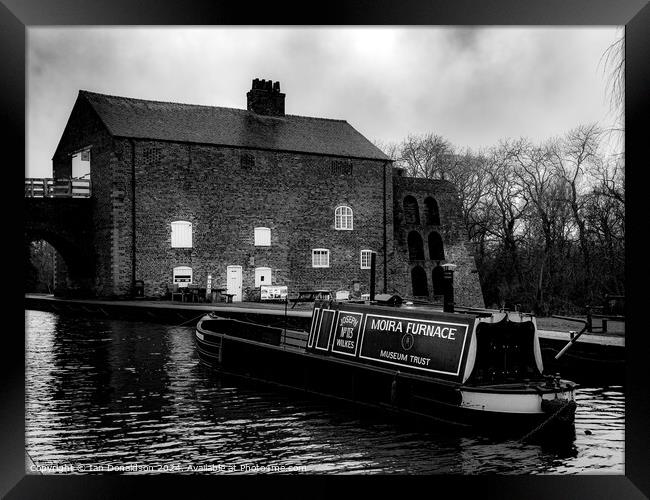 Moira Furnace and Canal Barge Framed Print by Ian Donaldson