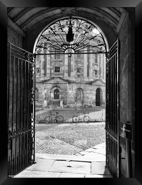 Archway To Radcliffe Camera Framed Print by Sheila Ramsey