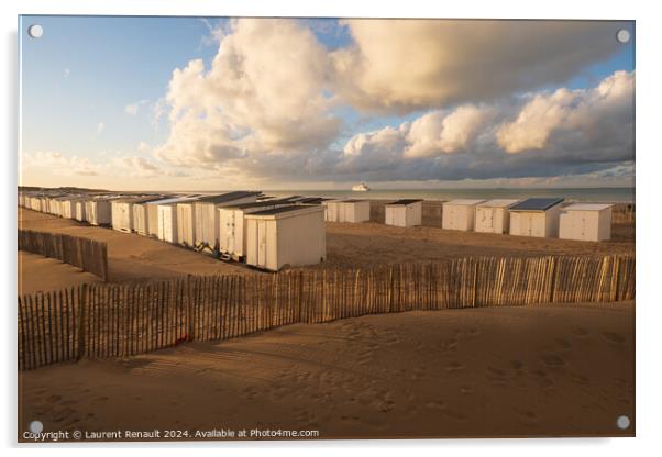 Beach in Calais harbor. Photographed in France Acrylic by Laurent Renault