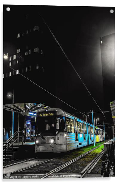 The Last Tram Home Acrylic by Richard Perks