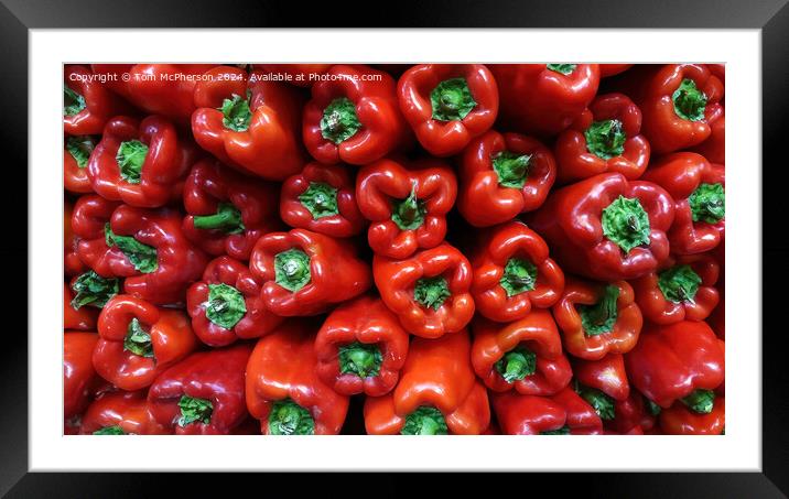 Red Peppers Framed Mounted Print by Tom McPherson