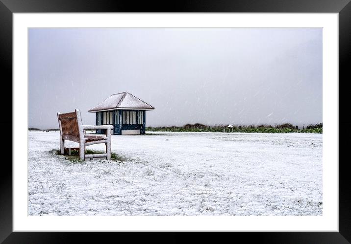 A snowy day at Hunstanton Framed Mounted Print by Gary Pearson