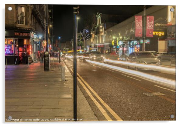 Sauchiehall Street On A Friday Night Acrylic by Ronnie Reffin