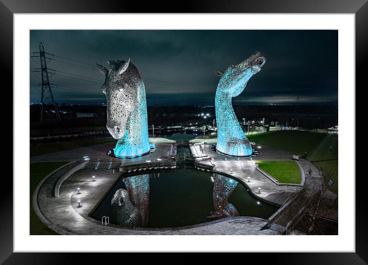 Kelpies Falkirk Framed Mounted Print by Apollo Aerial Photography