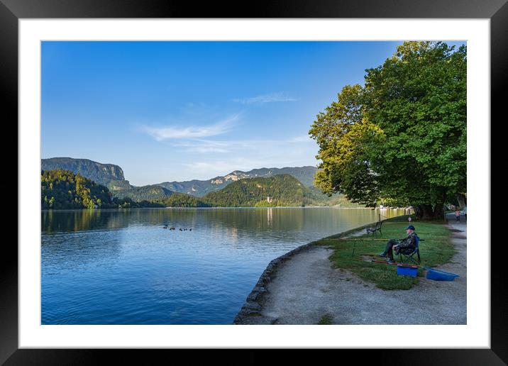 Angle at Lake Bled in Slovenia Framed Mounted Print by Artur Bogacki