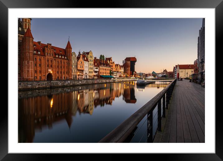 Dawn in City of Gdansk in Poland Framed Mounted Print by Artur Bogacki
