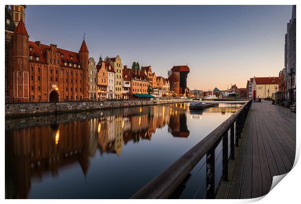Dawn in City of Gdansk in Poland Print by Artur Bogacki