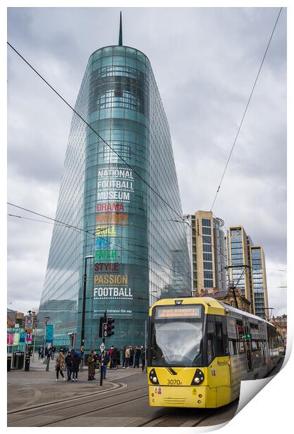 Tram passes the National Football Museum Print by Jason Wells