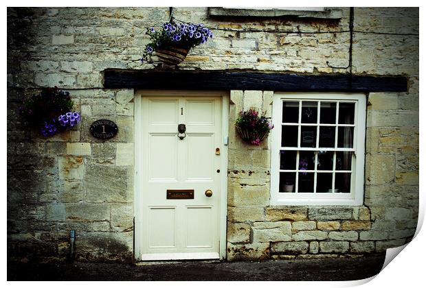 Cotswolds Cottage Tetbury Gloucestershire England Print by Andy Evans Photos