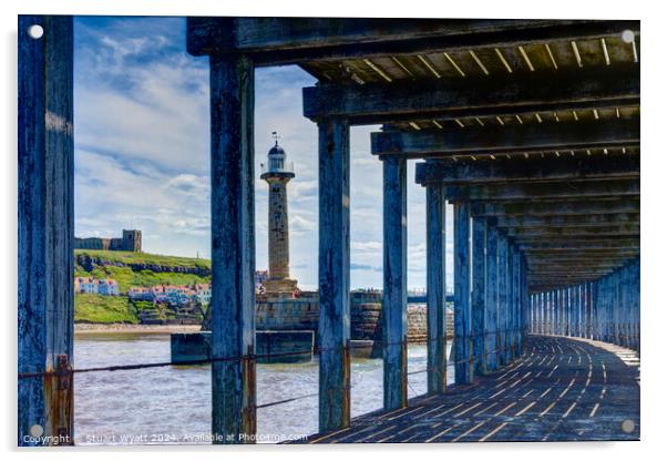 Whitby West Pier Acrylic by Stuart Wyatt
