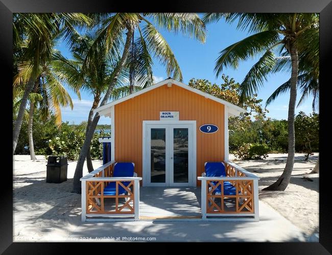 Sour Orange Beach Hut Bahamas Framed Print by Sheila Ramsey