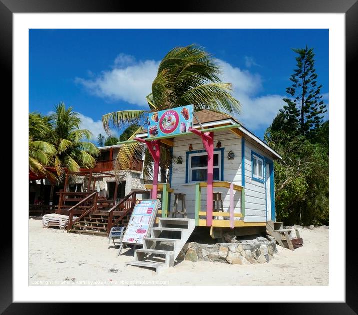Traditional Beach Shop Roatan Island Honduras Framed Mounted Print by Sheila Ramsey
