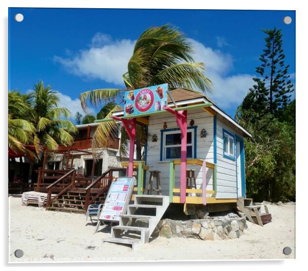Traditional Beach Shop Roatan Island Honduras Acrylic by Sheila Ramsey