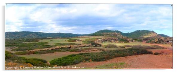 Panorama of Binimela Landscape Menorca Acrylic by Deanne Flouton