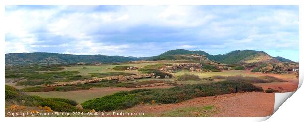 Panorama of Binimela Landscape Menorca Print by Deanne Flouton