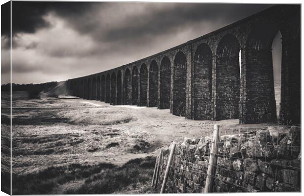 Ribblehead Viaduct Black and White Canvas Print by Tim Hill