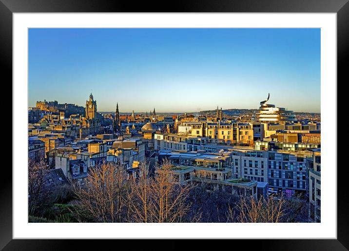 Edinburgh Skyline Framed Mounted Print by Darren Galpin