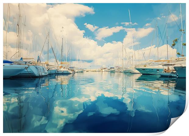 Puerto Pollenca Yachts Print by Picture Wizard