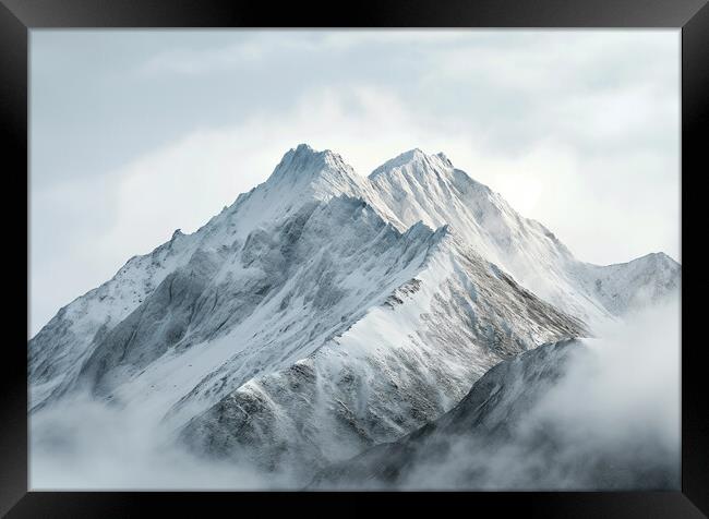 Snow Capped Mountains Framed Print by Picture Wizard
