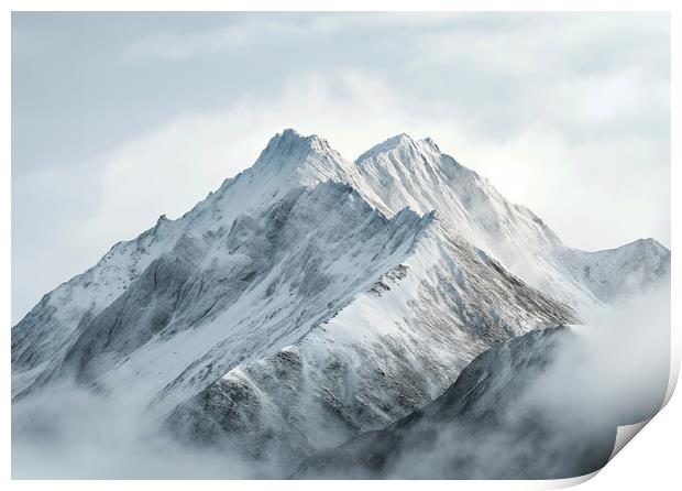 Snow Capped Mountains Print by Picture Wizard