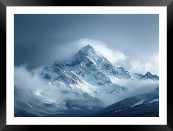 Snow Capped Mountains Framed Mounted Print by Picture Wizard