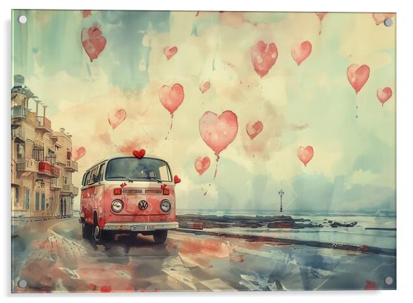 VW Camper Love Acrylic by Picture Wizard