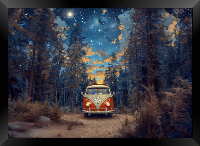Volkswagen Camper Framed Print by Picture Wizard