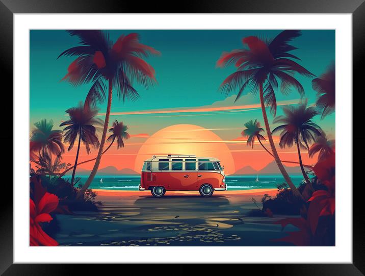 VW Camper Art Framed Mounted Print by Picture Wizard