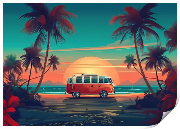 VW Camper Art Print by Picture Wizard