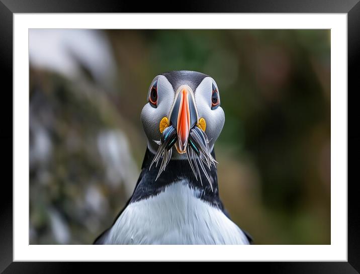 Puffin Lunch Framed Mounted Print by Picture Wizard