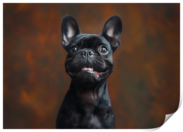 Laughing Frenchie Print by Picture Wizard