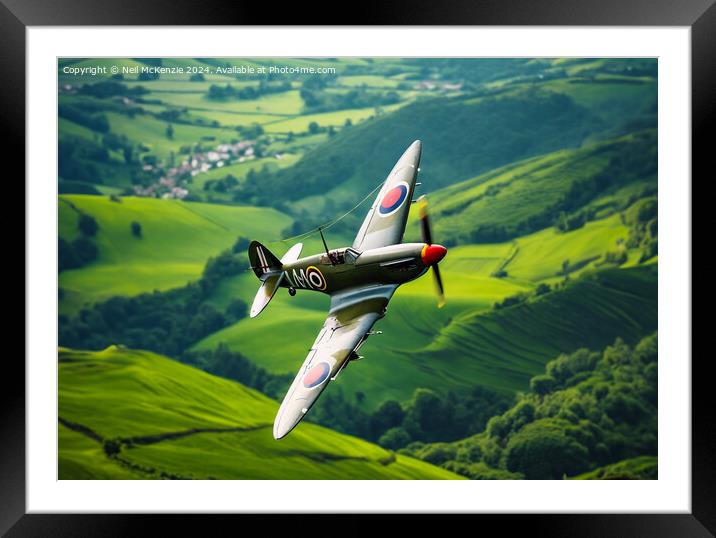 Supermarine Spitfire  Framed Mounted Print by Neil McKenzie