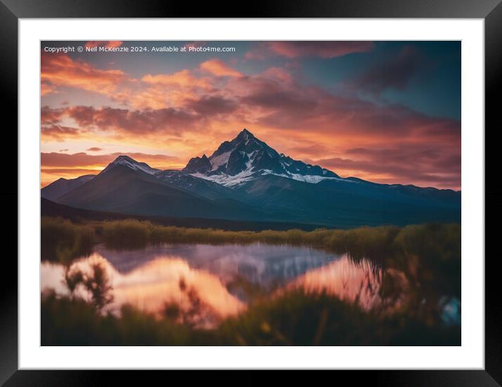 Sunset on the lake  Framed Mounted Print by Neil McKenzie