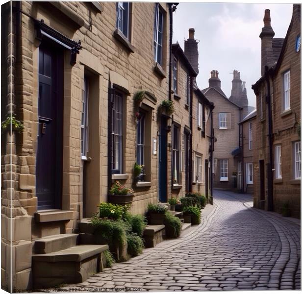 Cobbled street in Yorkshire  Canvas Print by Zap Photos
