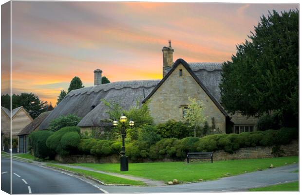 Chipping Campden Thatched Cottage Canvas Print by Alison Chambers