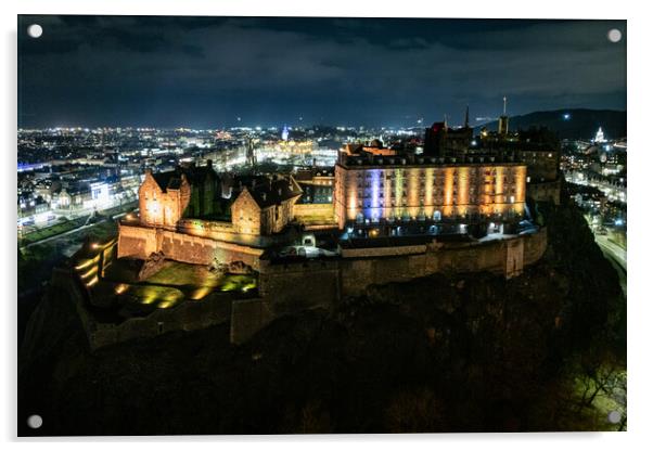 Edinburgh Castle Acrylic by Apollo Aerial Photography