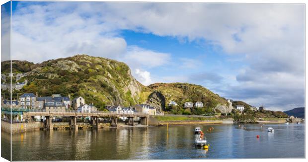 Barmouth Harbour panorama Canvas Print by Jason Wells