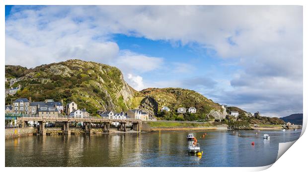 Barmouth Harbour panorama Print by Jason Wells