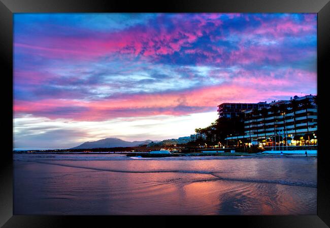 Marbella Sunset Framed Print by Alison Chambers