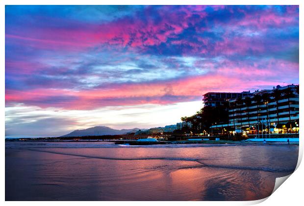 Marbella Sunset Print by Alison Chambers