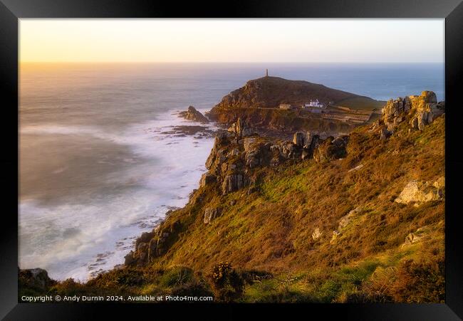 Sunset Illumination Cape Cornwall Framed Print by Andy Durnin