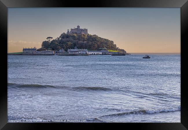 St Michael's Mount Water Taxi Framed Print by Andy Durnin