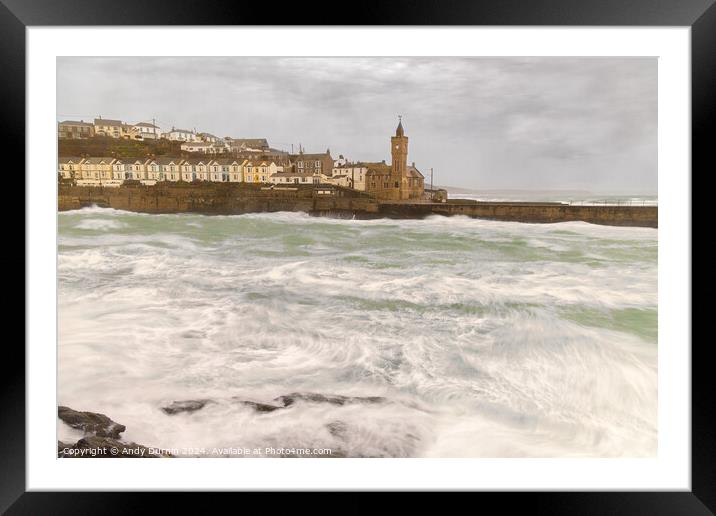 A Breezy Porthleven Framed Mounted Print by Andy Durnin