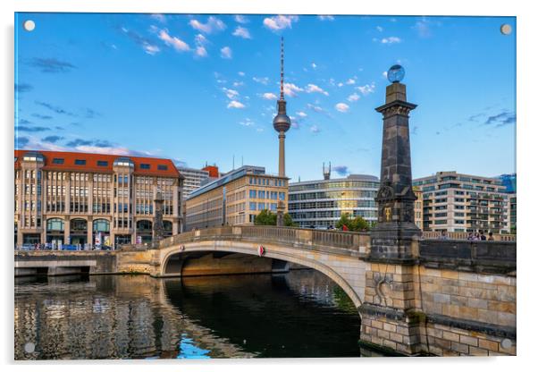 Berlin Skyline With Monbijou Bridge Acrylic by Artur Bogacki