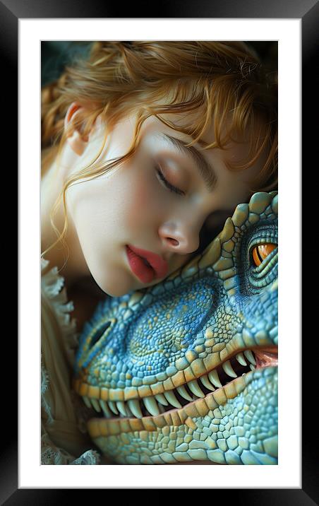 Princess and the Dinosaur Framed Mounted Print by T2 