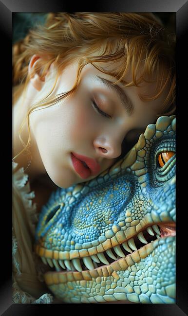 Princess and the Dinosaur Framed Print by T2 